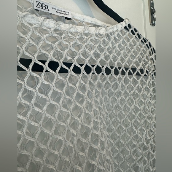 White Mesh Crop Top - Picture 3 of 3